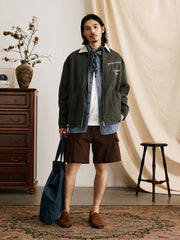 竹節柄デトロイトジャケット