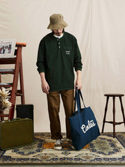 ヘンリーネック ワッフル 長袖Tシャツ