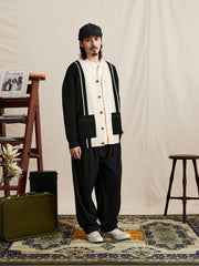 開襟ニットウールカーディガン