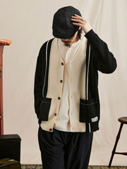 開襟ニットウールカーディガン