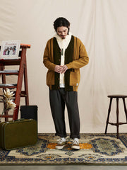 開襟ニットウールカーディガン