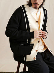 開襟ニットウールカーディガン