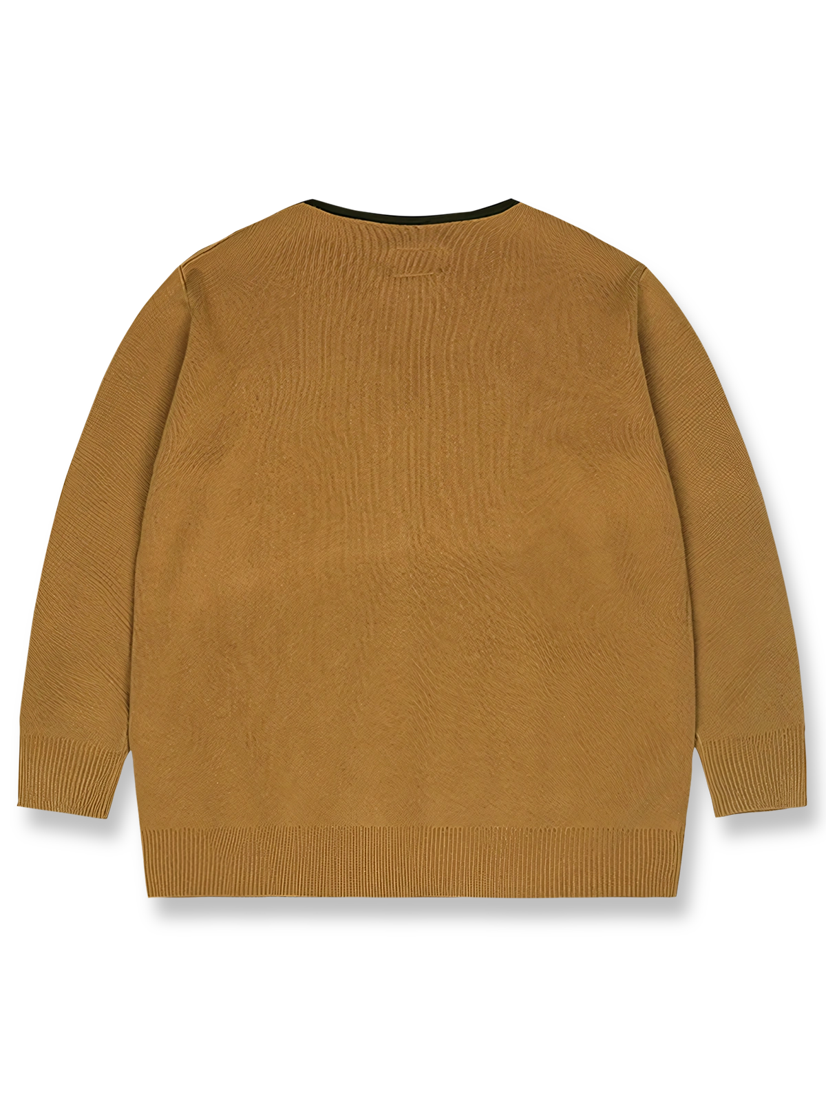 製品画像: レトロな開襟ニットウールカーディガンの全体展示