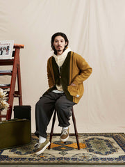 開襟ニットウールカーディガン