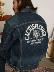 刺繍 ヴィンテージ加工 デニムジャケット