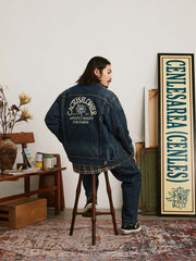 刺繍 ヴィンテージ加工 デニムジャケット