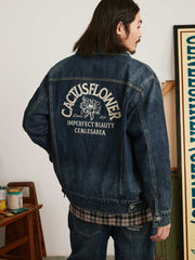 刺繍 ヴィンテージ加工 デニムジャケット