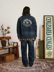 刺繍 ヴィンテージ加工 デニムジャケット