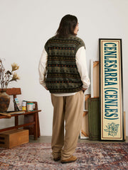 レトロパターン ニットベスト