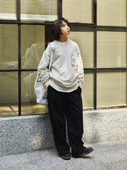 ローズサンドグラステーマ プリントクルーネックスウェット