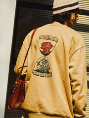 ローズサンドグラステーマ プリントクルーネックスウェット