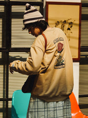 ローズサンドグラステーマ プリントクルーネックスウェット