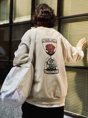 ローズサンドグラステーマ プリントクルーネックスウェット