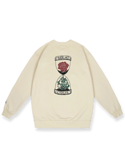 製品画像: ローズサンドグラステーマ プリントクルーネックスウェットの全体展示