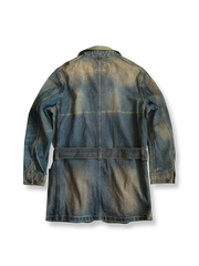 デニムウォッシュ加工ジャケットコート