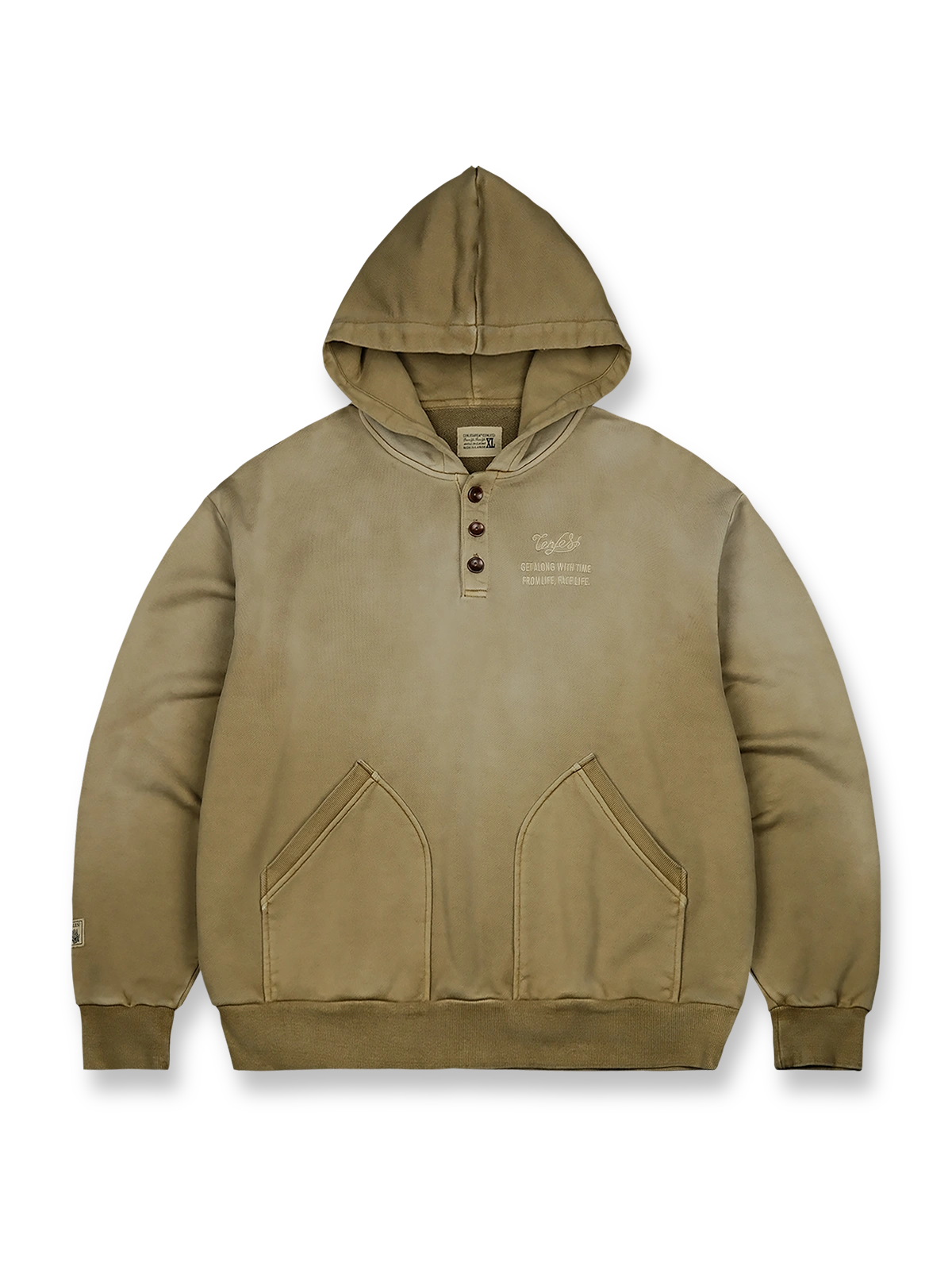 製品染めウォッシュ加工ヴィンテージスプレーホワイトスウェット全体