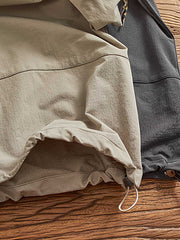 胸ポケットとドローコードのディテール展示