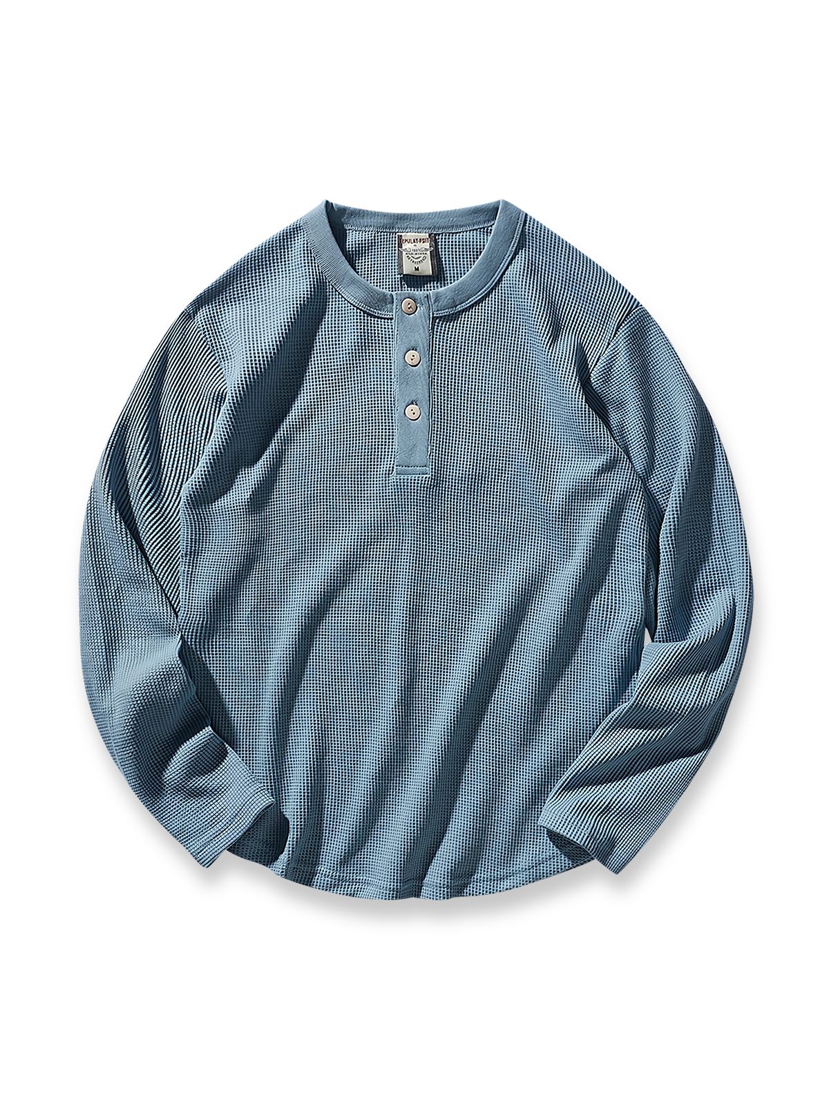 ヴィンテージヘンリーネックワッフル長袖Tシャツの正面展示