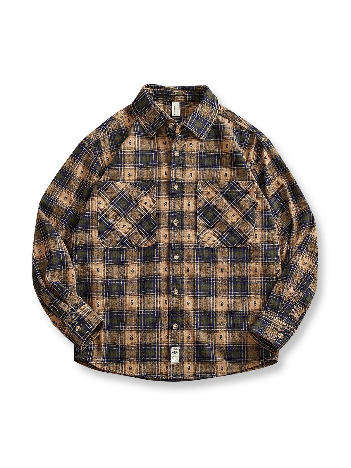 製品画像: 厚手起毛チェック柄ワークシャツのフロント展示