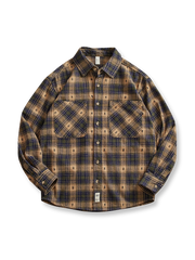 製品画像: 厚手起毛チェック柄ワークシャツのフロント展示