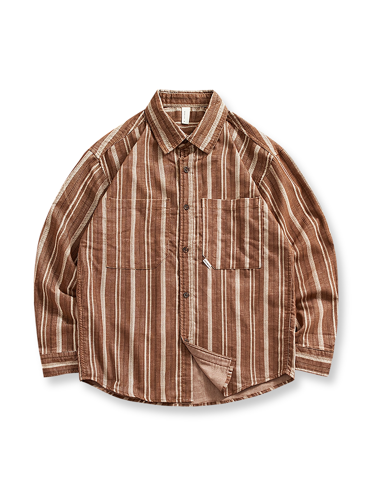 製品画像: ストライプワーク長袖シャツの全体展示