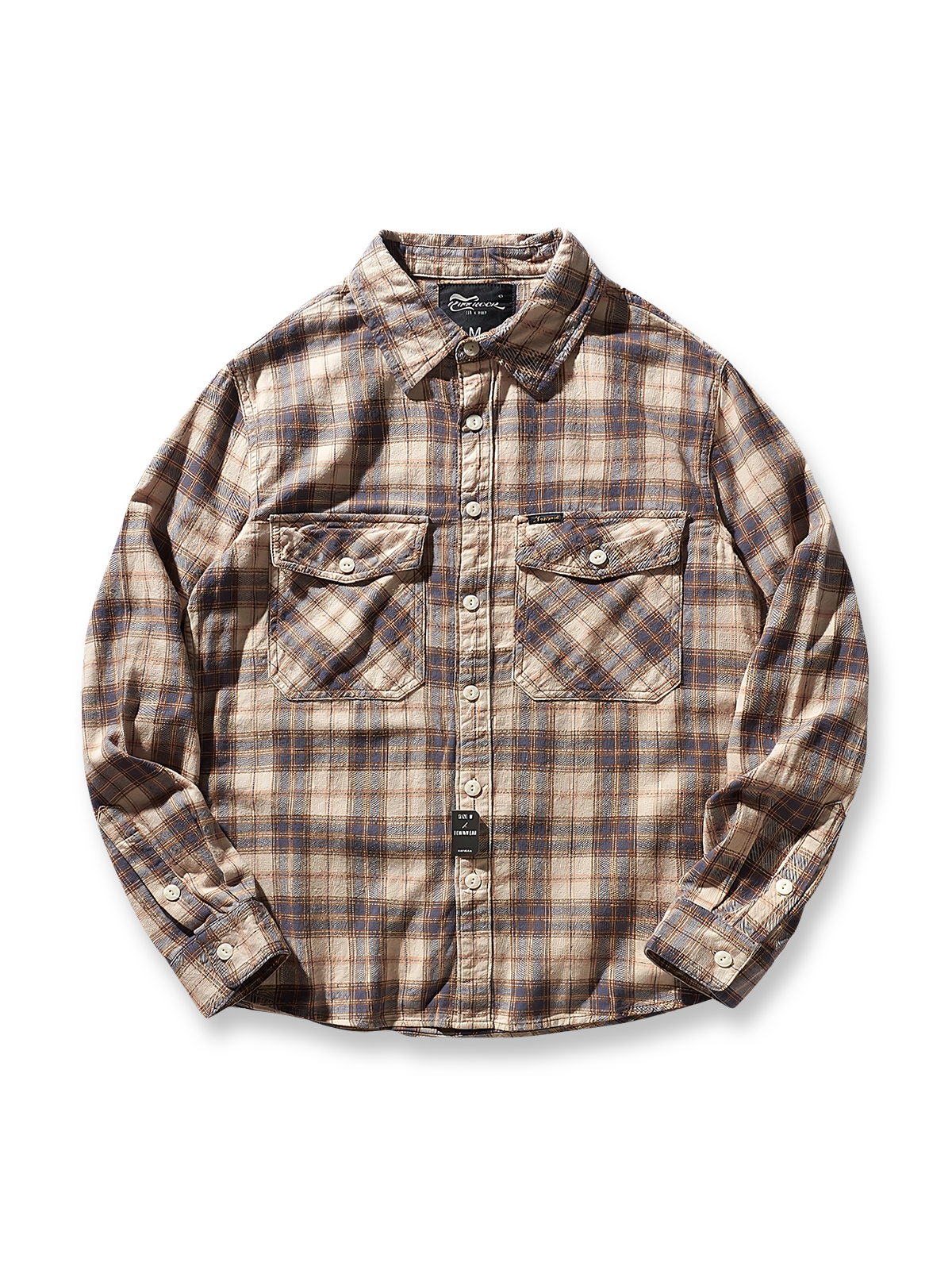 製品画像: 起毛フランネルヴィンテージワークチェックシャツの全体展示