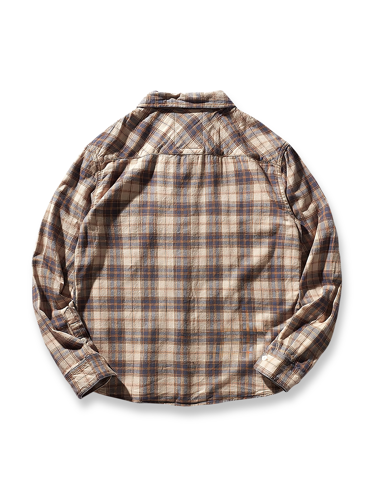 製品画像: 起毛フランネルヴィンテージワークチェックシャツの全体展示 詳細画像: ワークポケットとチェック柄のディテール展示