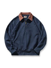 製品画像: アメリカンレトロカラー切り替え襟付きスウェットの全体画像