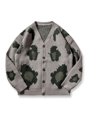 製品画像: チェッカーボード柄Vネックカーディガンの正面画像