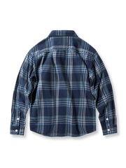 製品画像: クラシックなヴィンテージチェックシャツの正面全体画像
詳細画像: 精密なカッティングによるチェック柄ディテールの画像