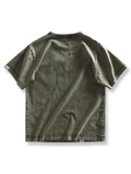 製品画像: 高グラム粗糸コットンヴィンテージウォッシュTシャツ正面
詳細画像: 粗糸素材とスノーウォッシュ加工のディテール