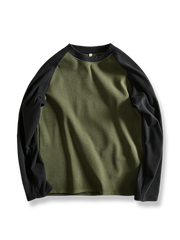 製品画像: ヘビーウェイトのダブルフェイスデロン配色長袖Tシャツの全体展示