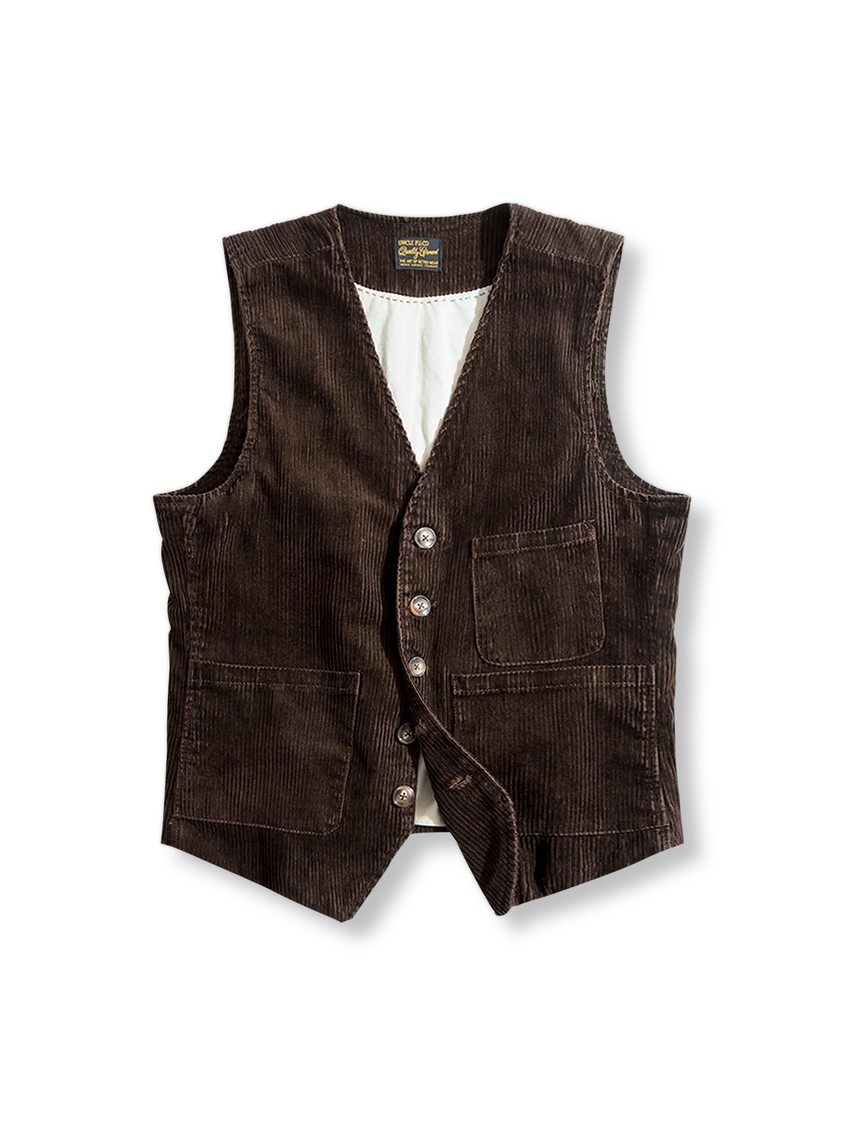 製品画像: 柔らかいコーデュロイ生地を使用したヴィンテージハンティングベスト