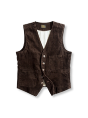 製品画像: 柔らかいコーデュロイ生地を使用したヴィンテージハンティングベスト