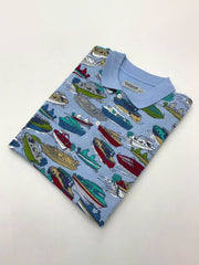 ナポリ船プリントポロシャツ
