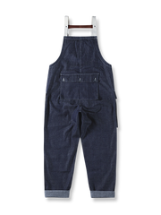 製品画像: ヴィンテージスタイルの120オンスコーマデニムオーバーオールの正面全体画像。