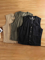 製品画像: ヴィンテージサイクリングベストの正面全体画像。