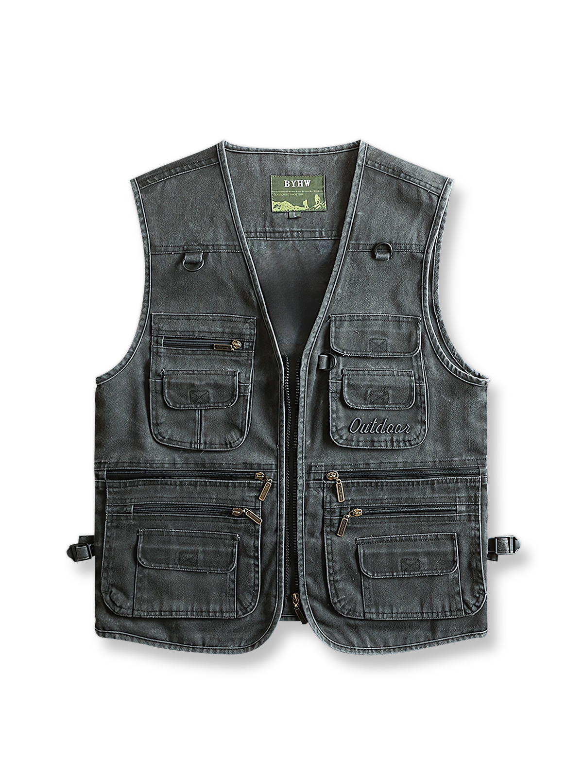 製品画像: 16個のポケットとタクティカルフックが特徴の美式ヴィンテージ機能性ワークベスト