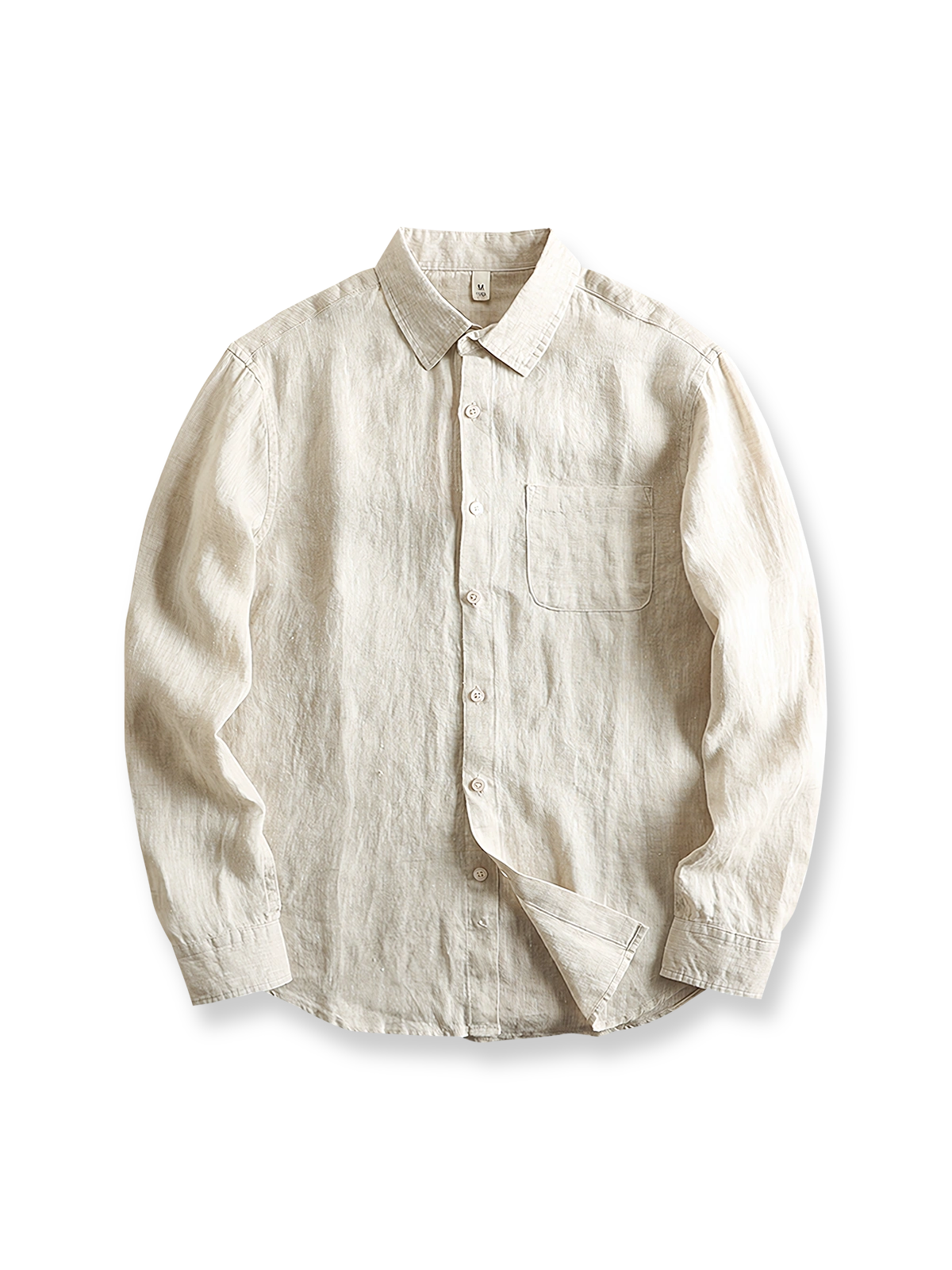 製品画像: プレミアムリネン素材を使用したアメリカンカジュアルスタイルの長袖シャツ