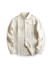 製品画像: プレミアムリネン素材を使用したアメリカンカジュアルスタイルの長袖シャツ