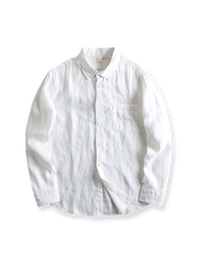 製品画像: プレミアムリネン素材を使用したアメリカンカジュアルスタイルの長袖シャツ