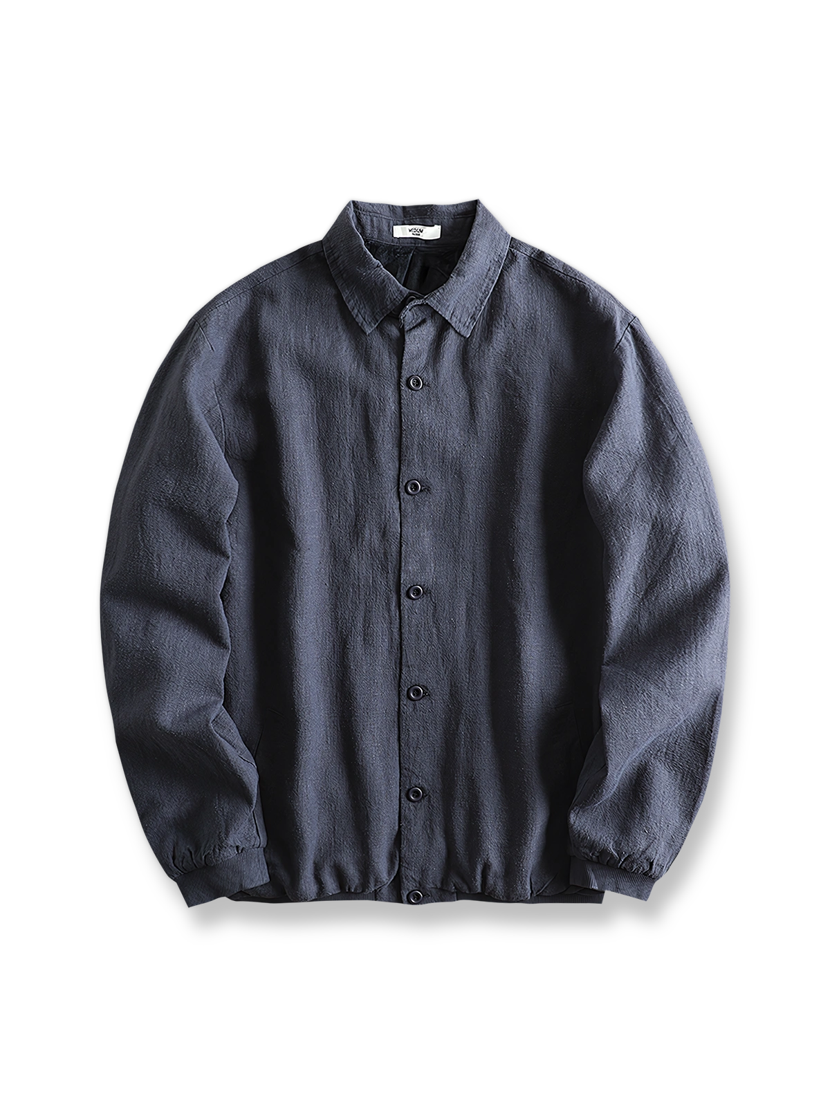 製品画像: 裏フリース付きリネン混紡ジャケットの全体像