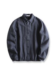 製品画像: 裏フリース付きリネン混紡ジャケットの全体像