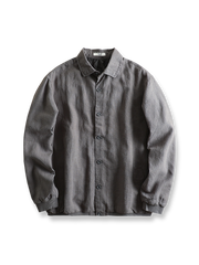 製品画像: 裏フリース付きリネン混紡ジャケットの全体像