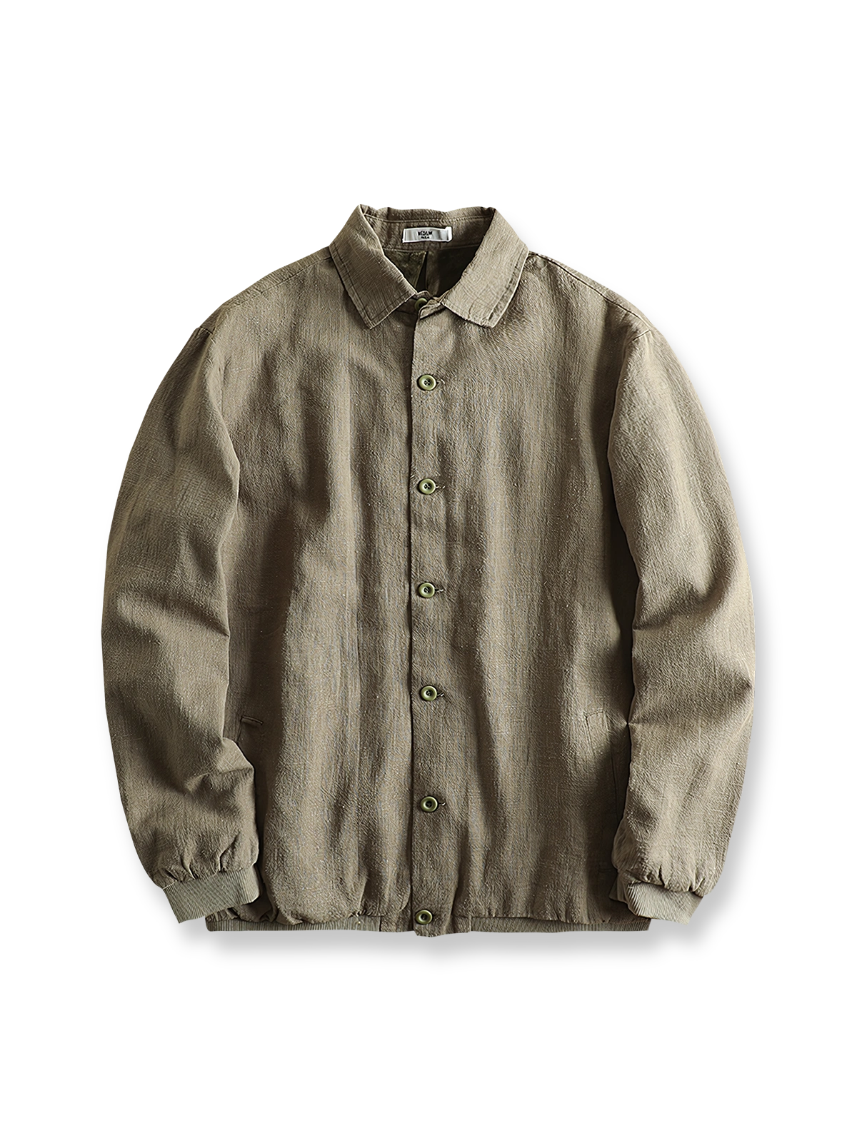 製品画像: 裏フリース付きリネン混紡ジャケットの全体像