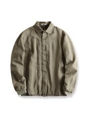 製品画像: 裏フリース付きリネン混紡ジャケットの全体像