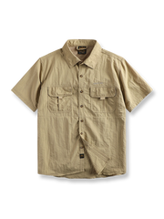 製品画像: 速乾・UVカット機能付きアウトドア用半袖ワークシャツ