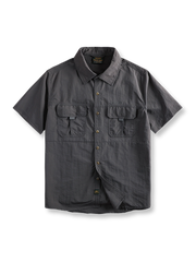 製品画像: 速乾・UVカット機能付きアウトドア用半袖ワークシャツ