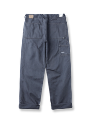 製品画像: ヴィンテージ風の多ポケットワークパンツ全体像
詳細画像: 6つのポケットと重ねポケットのディテール