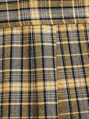 製品画像: アメリカンヴィンテージ風フランネル厚手起毛長袖ワークシャツ全体像
詳細画像: シャツのレギュラーカラーとチェック柄のディテール